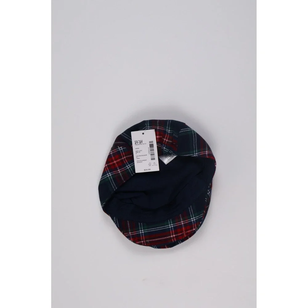Gymboree Flat Cap Plaid Navy Red 2T-3T NWT